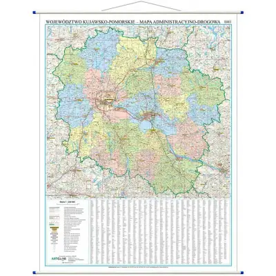 Województwo kujawsko-pomorskie - mapa ścienna, 1:200 000